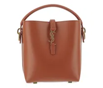 mini Le 37 logo-plaque bucket bag - Braun