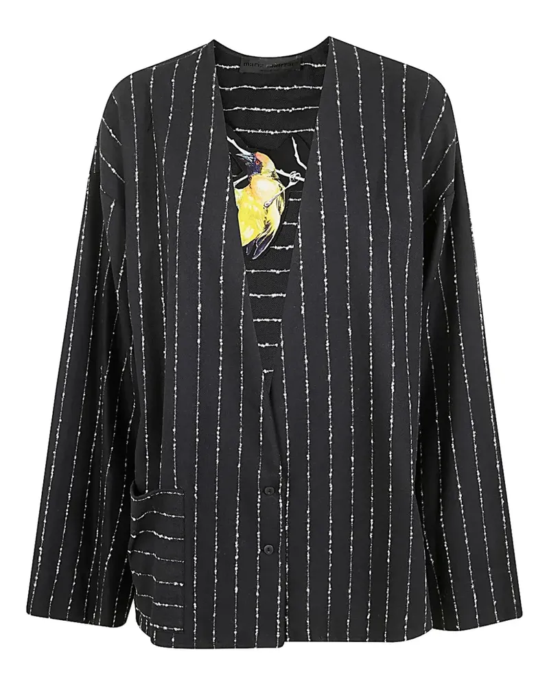Maria Calderara striped pocket jacket - Schwarz Schwarz