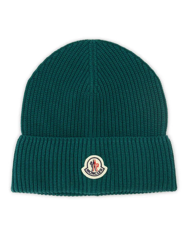 Moncler Beanie mit Logo-Patch - Grün Grün