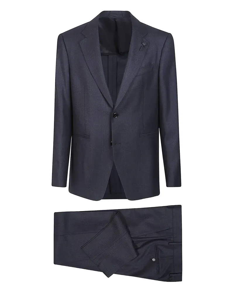 LARDINI checked wool suit - Blau Blau