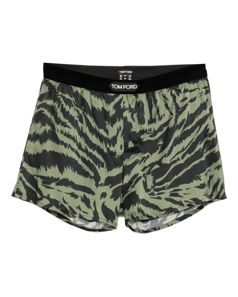 Tom Ford tiger-print boxer - Grün Grün