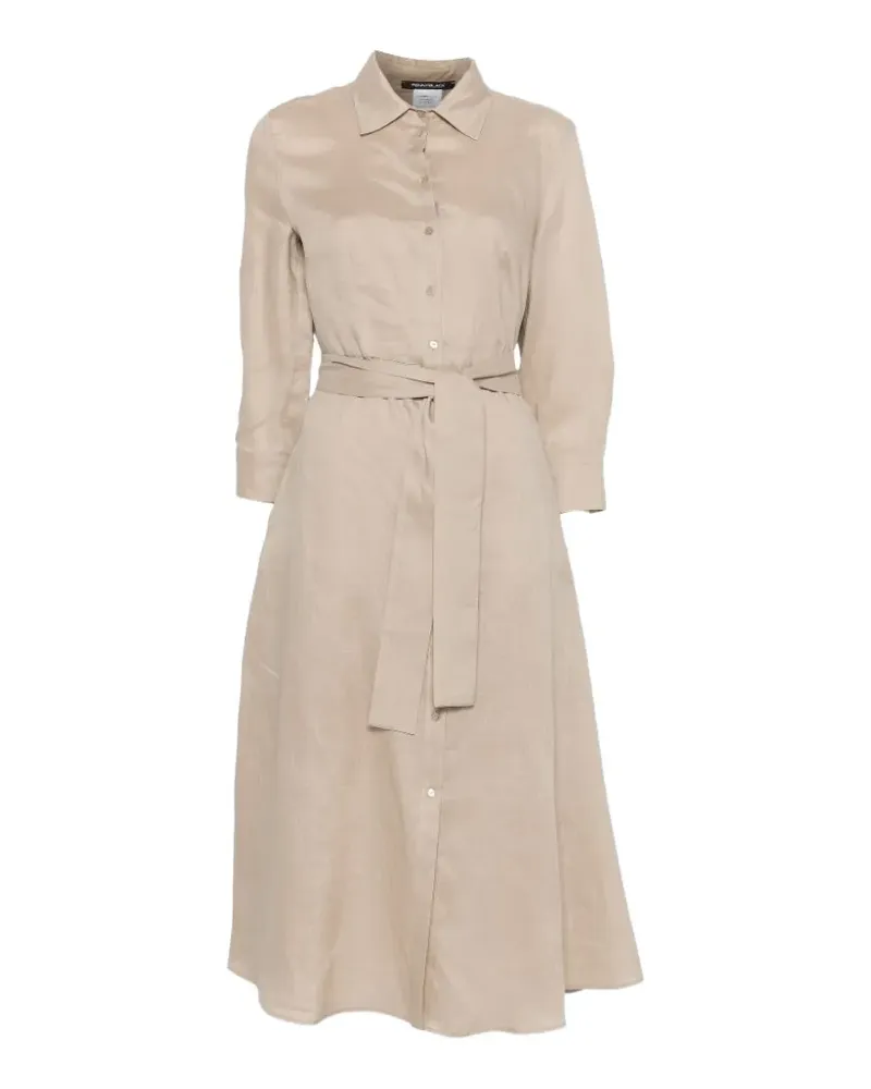 Pennyblack belted button-front midi shirt dress - Nude Nude