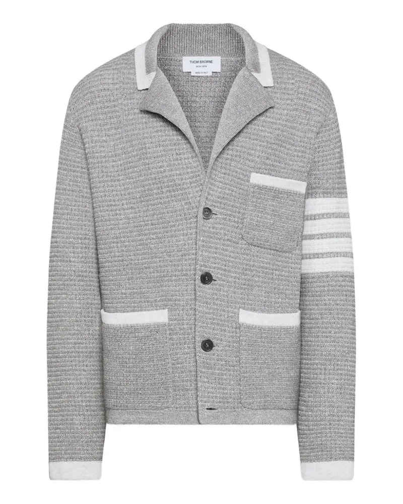 Thom Browne Gestreifter Signature Cardigan - Grau Grau