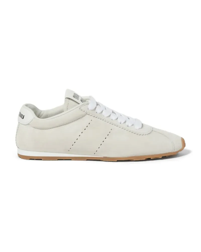 Miu Miu Plume Sneakers aus Wildleder - Weiß Weiß