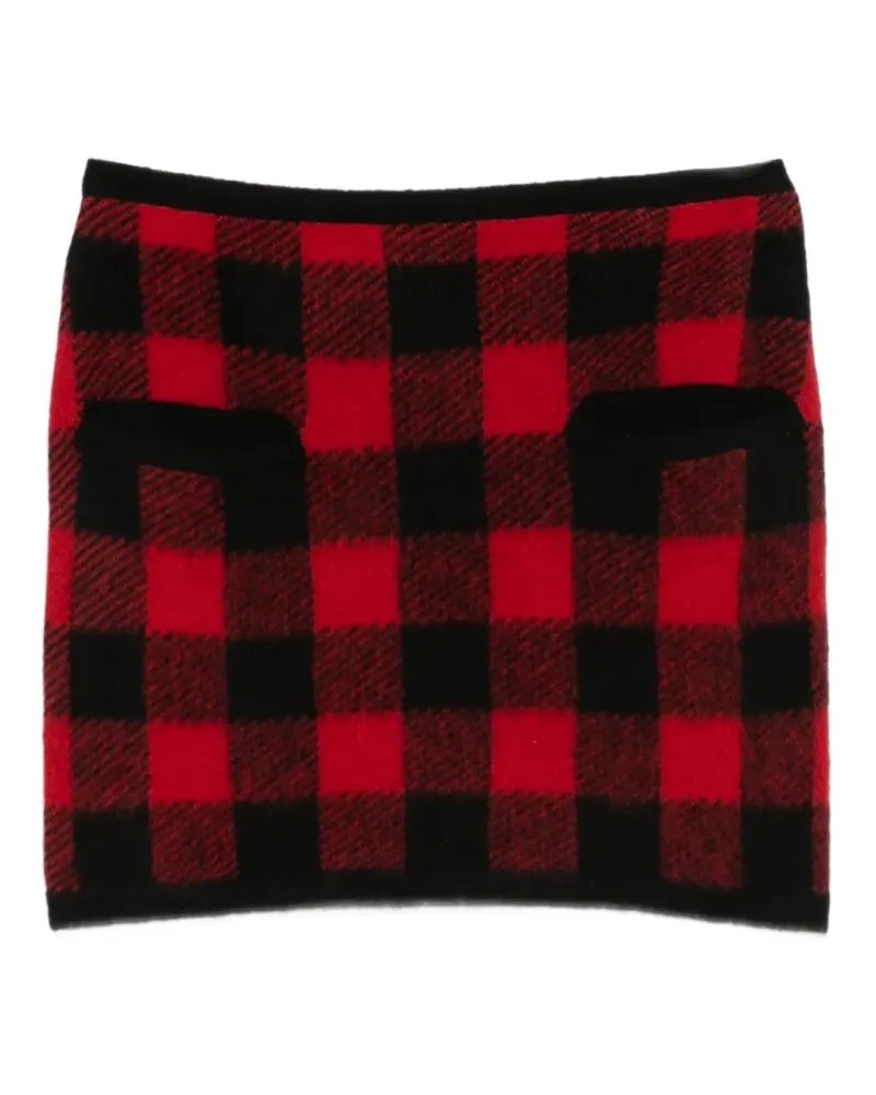 N° 21 Gestrickter Rock mit Karomuster - Rot Rot