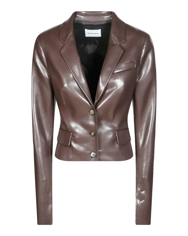 ANDAMANE Zefira Blazer aus Faux-Leder - Braun Braun