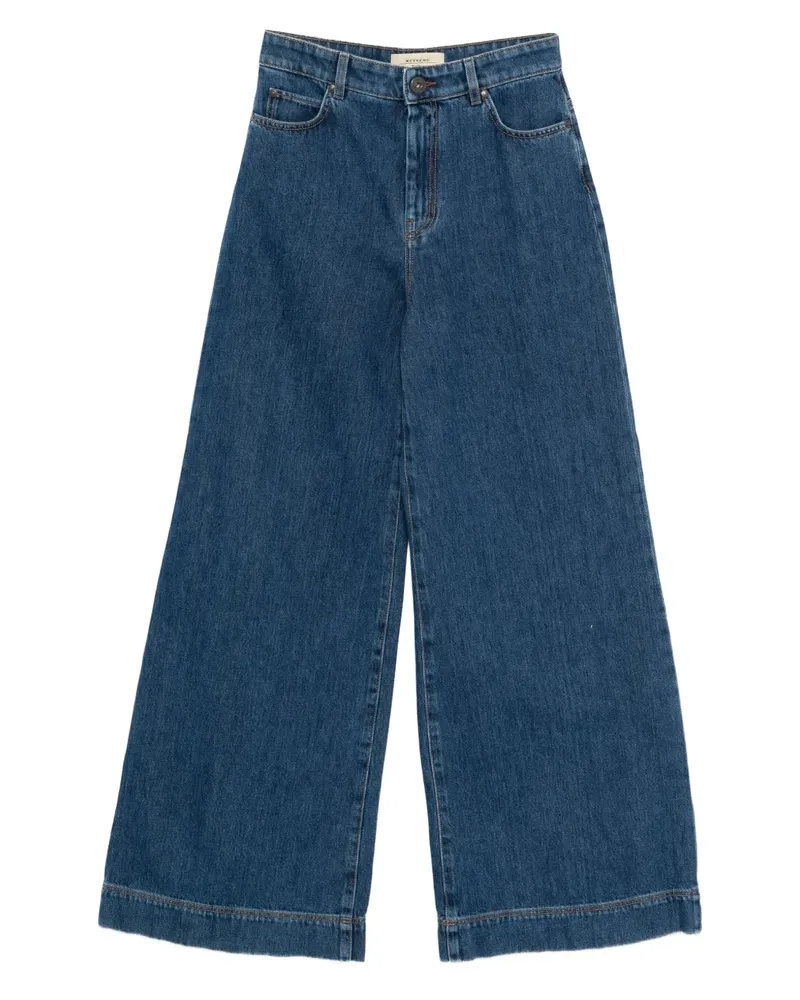 Max Mara Jeans mit weitem Bein - Blau Blau