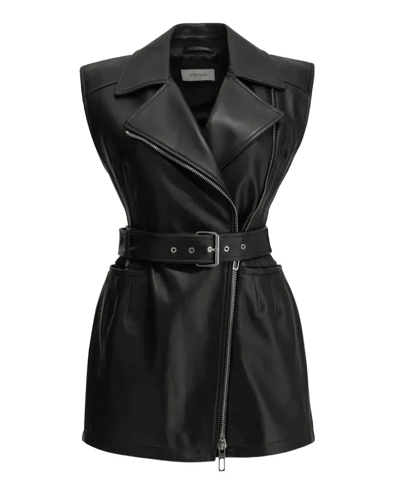 Max Mara Favella belted leather jacket - Schwarz Schwarz