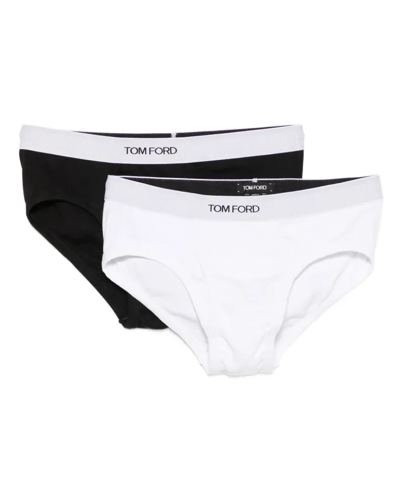 Tom Ford Set aus zwei Slips mit Logo-Bund - Schwarz Schwarz