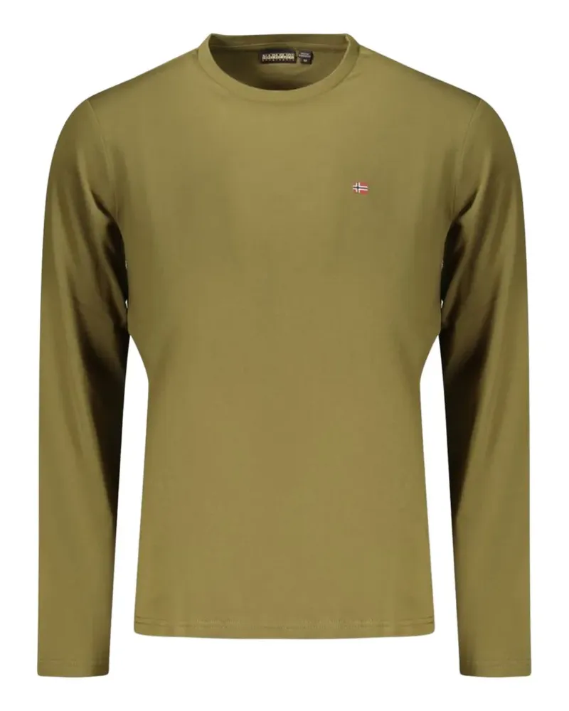 Napapijri logo-patch long-sleeve T-shirt - Grün Grün