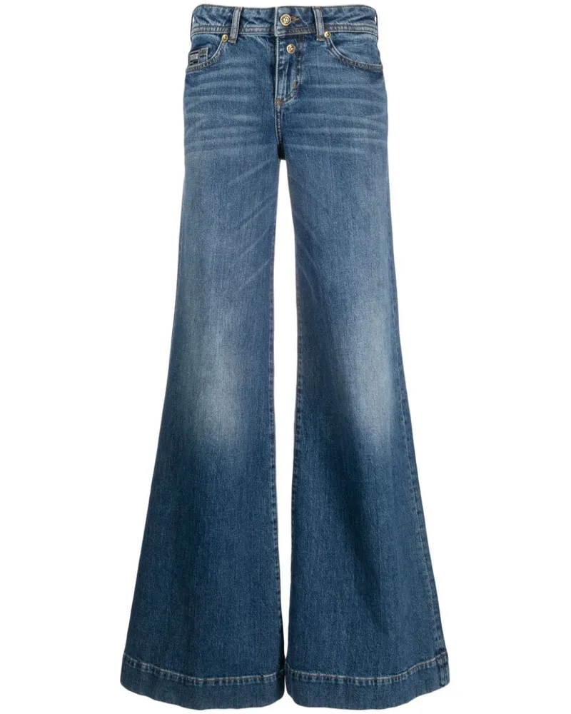 Versace Jeans Tief sitzende Wide-Leg-Jeans - Blau Blau
