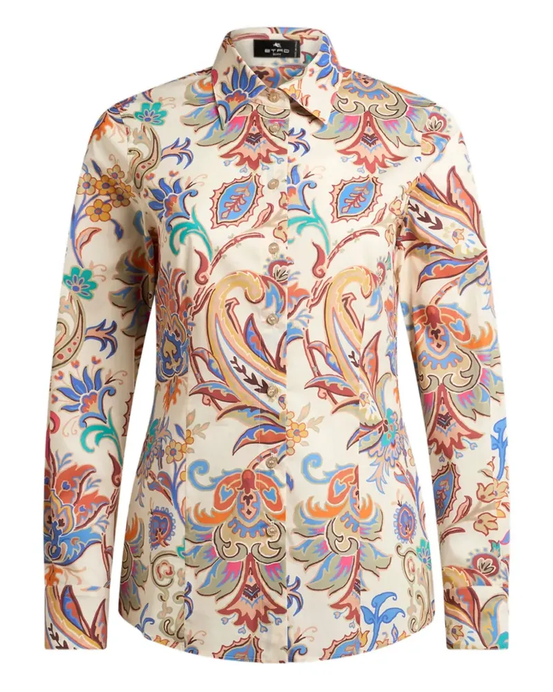 Etro Popeline-Hemd mit Blumen-Print - Nude Nude