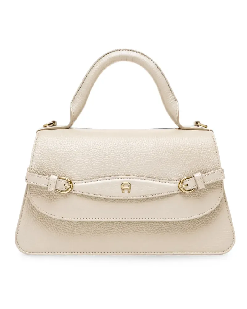 Aigner small Cavallo grained leather tote bag - Weiß Weiß