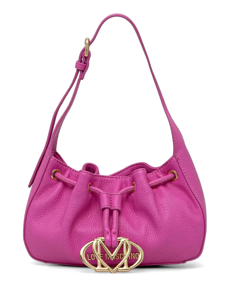 Moschino Schultertasche mit Logo-Schild - Rosa Rosa