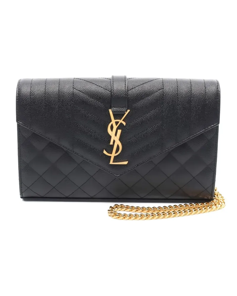 Saint Laurent Längliche Cassandre Schultertasche - Schwarz Schwarz