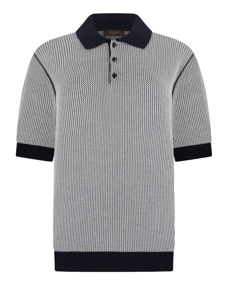 Slowear ribbed-knit polo shirt - Weiß Weiß