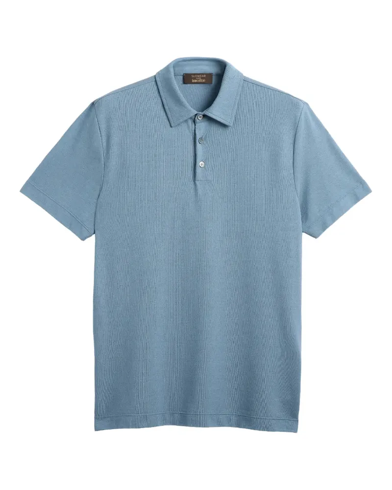 Slowear Schmales IceCotton Poloshirt - Blau Blau