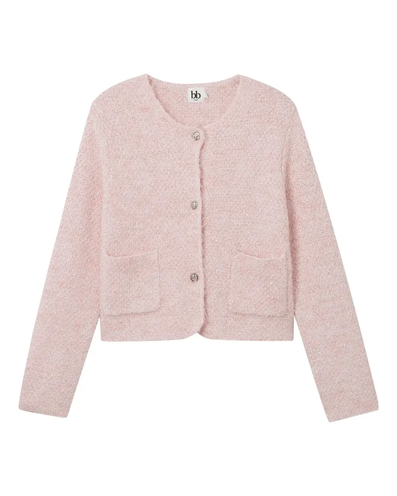 b+ab Geknöpfter Cardigan mit Taschen - Rosa Rosa