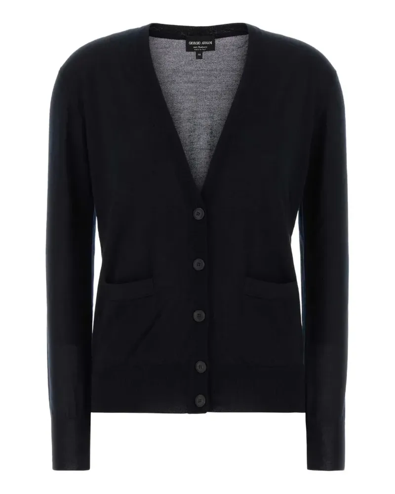 Giorgio Armani fine-knit cashmere cardigan - Blau Blau