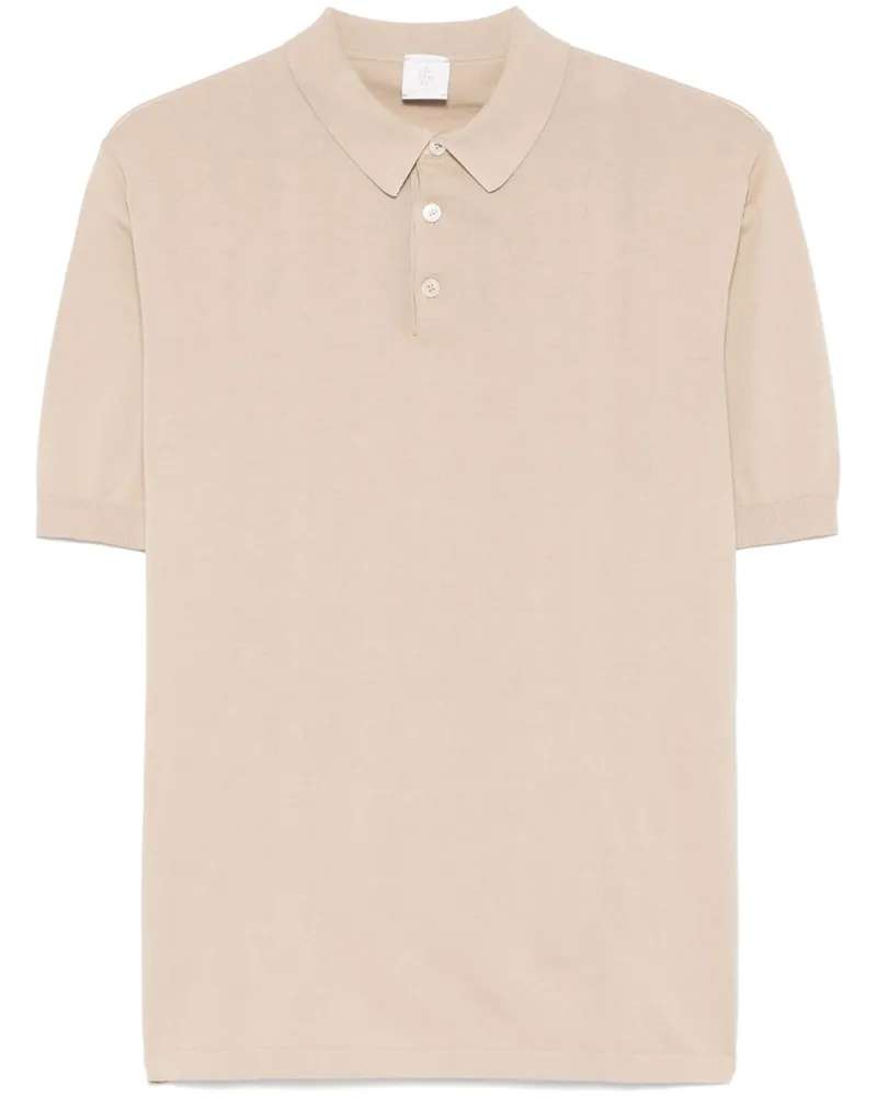 Eleventy Fein gestricktes Poloshirt - Nude Nude