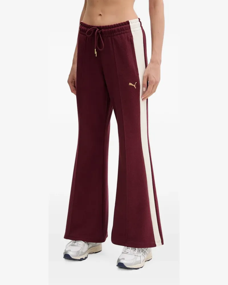 Puma side-stripe flared track pants - Rot Rot
