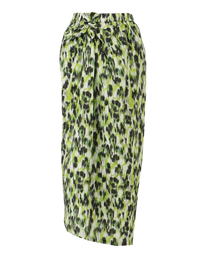 christian wijnants tie-waist printed midi skirt - Grün Grün