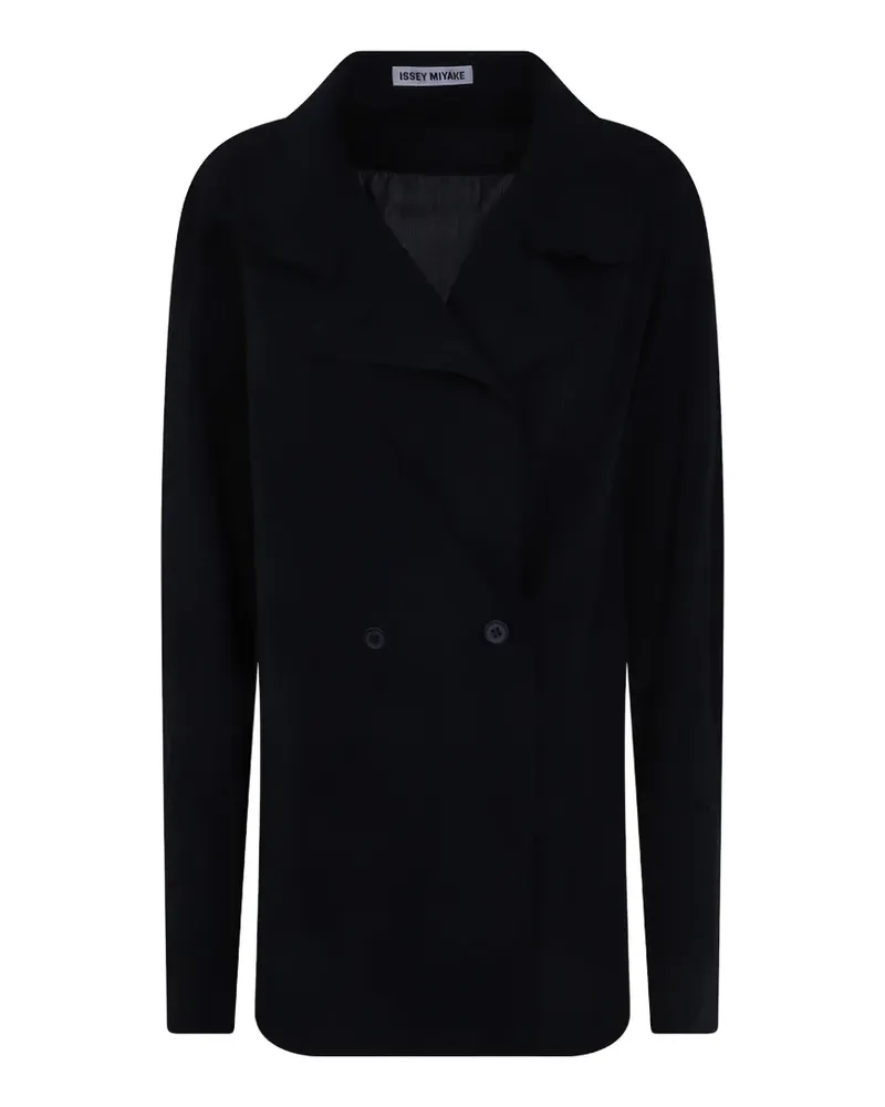 Issey Miyake Monsieur double-breasted notched-lapel shirt - Schwarz Schwarz