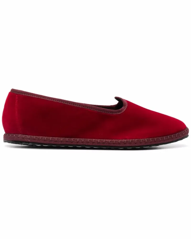 VIBI VENEZIA Loafer aus Samt mit Ripsband-Einfassung - Rot Rot