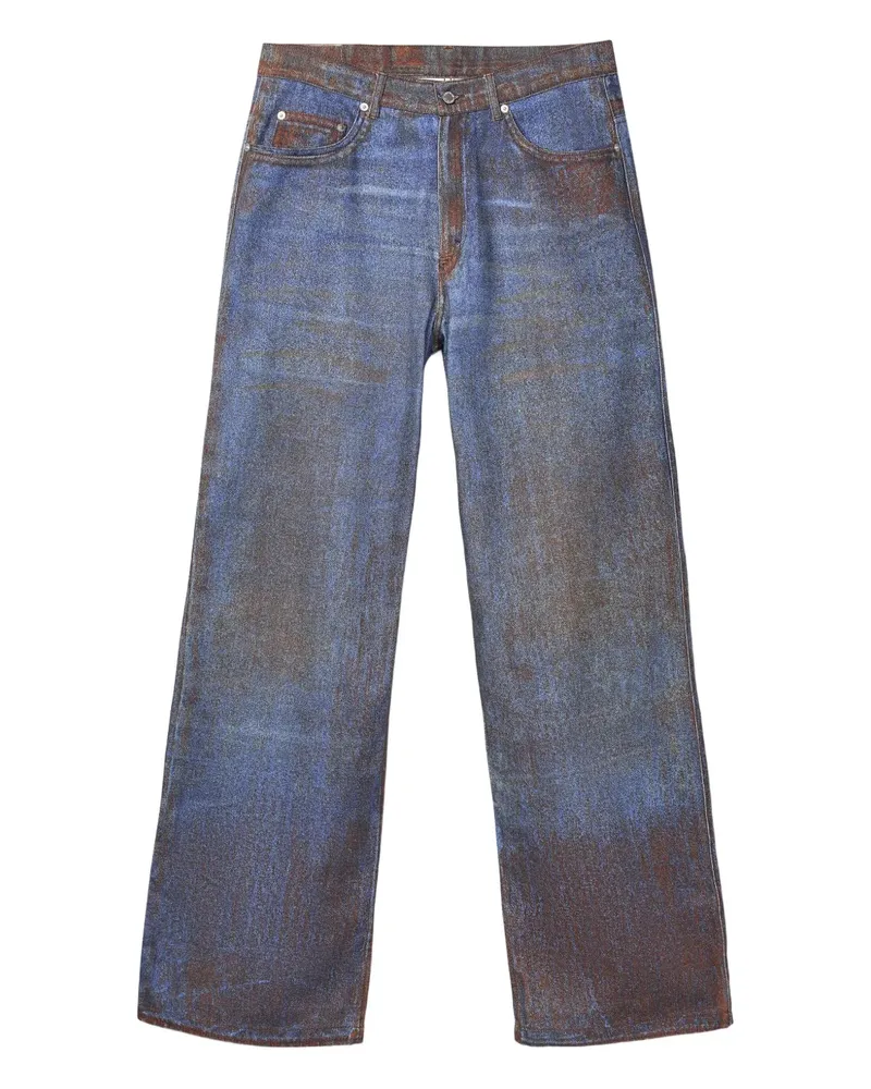 Camper Gerade Jeans mit Acid-Wash-Effekt - Blau Blau
