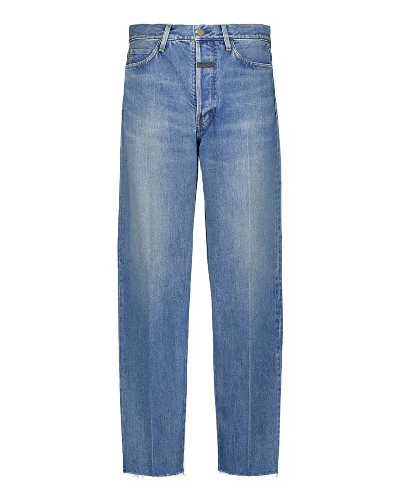 Fear of God frayed-hem straight-leg jeans - Blau Blau