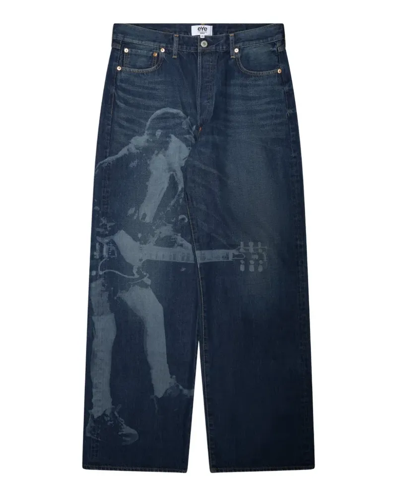Junya Watanabe x AC/DC Straight-Leg-Jeans - Blau Blau