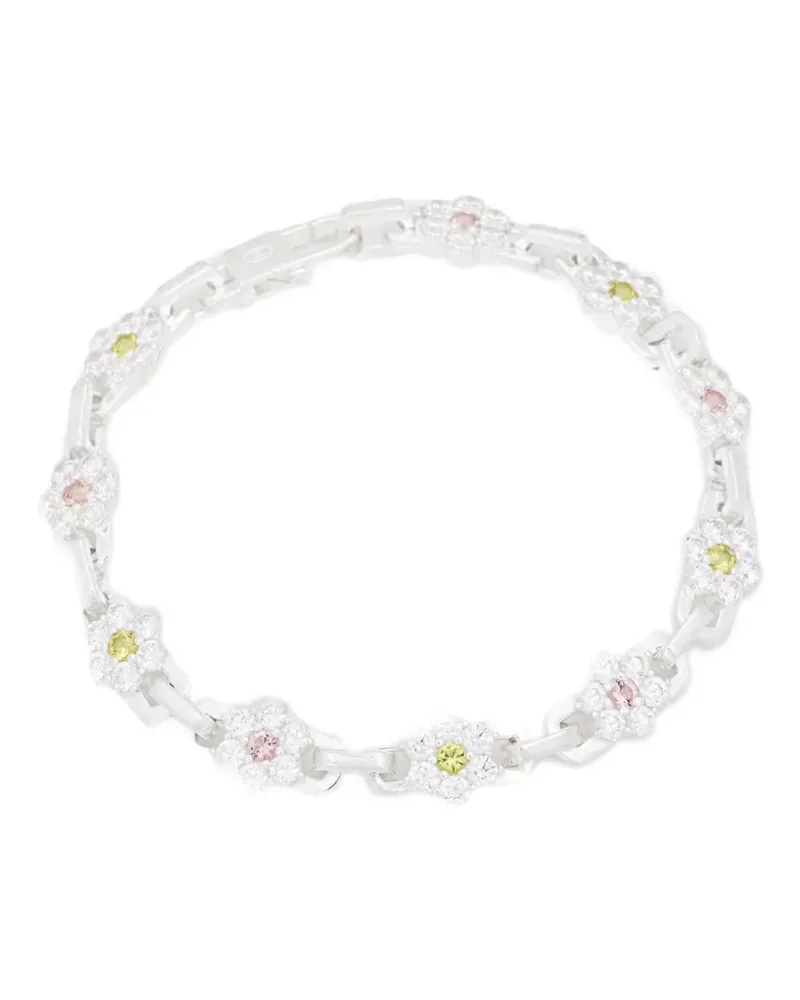 Hatton Labs Armband mit Kristallen und Blumendetail - Silber Silber