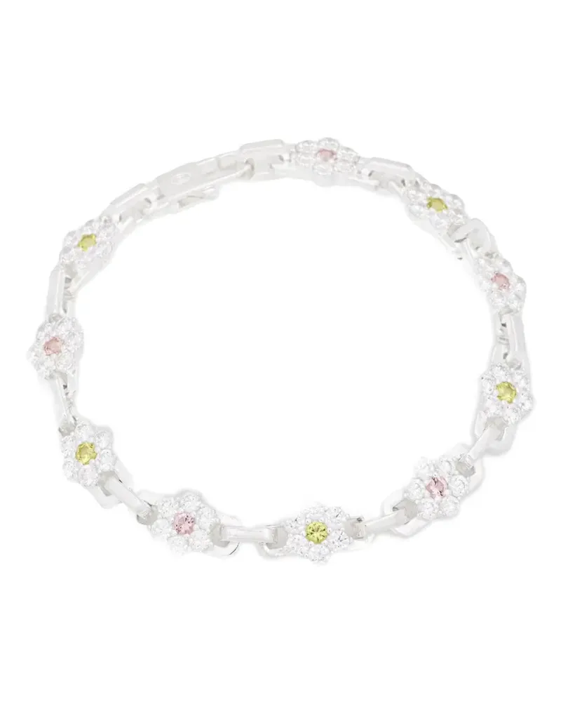 Hatton Labs Armband mit Kristallen und Blumendetail - Silber Silber