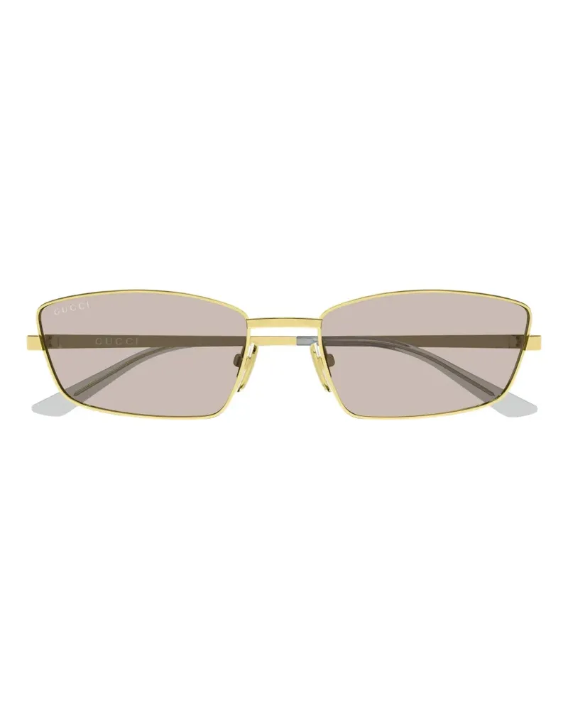 Gucci Sonnenbrille mit eckigem Gestell - Gold Gold
