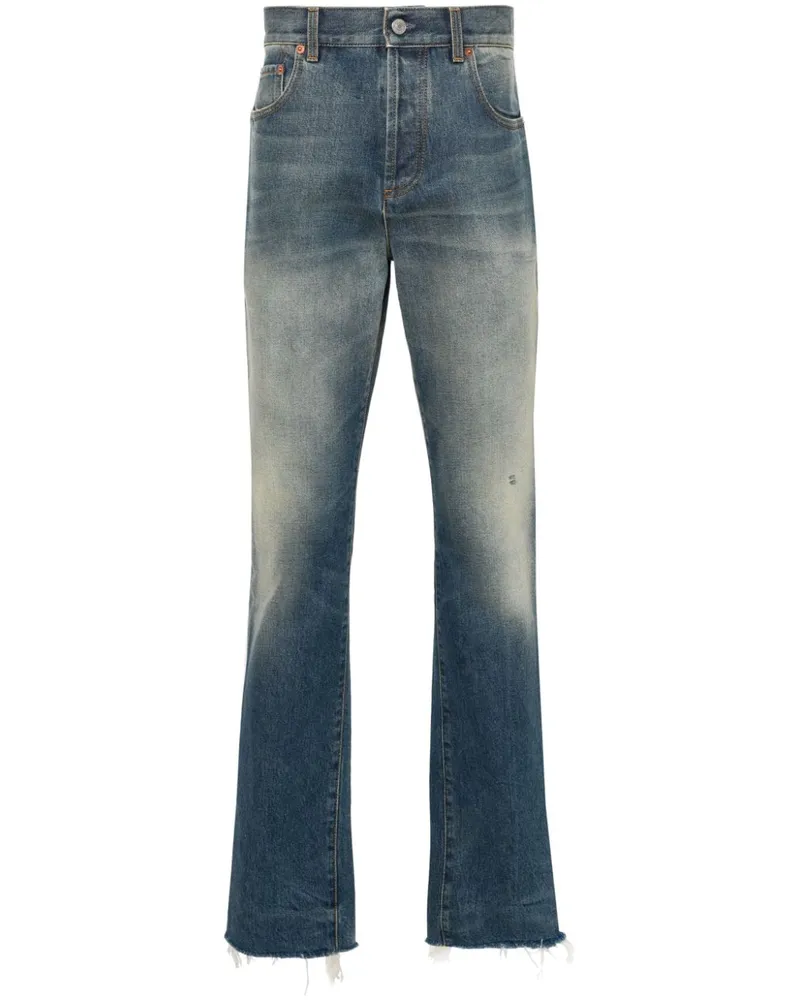 Gucci Halbhohe Straight-Leg-Jeans Blau