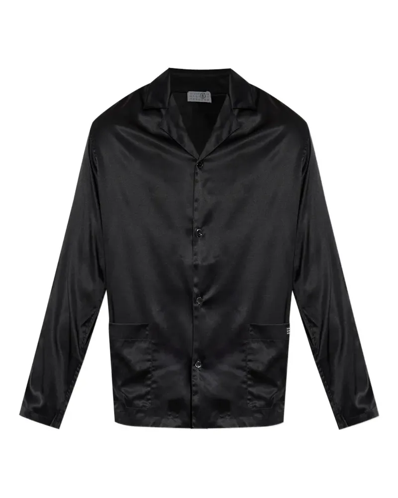 Maison Margiela satin-finish patch-pocket pajama shirt - Schwarz Schwarz