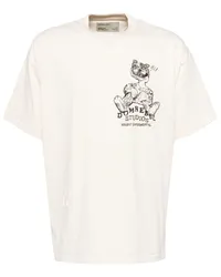 DOMREBEL Gestreiftes T-Shirt Nude