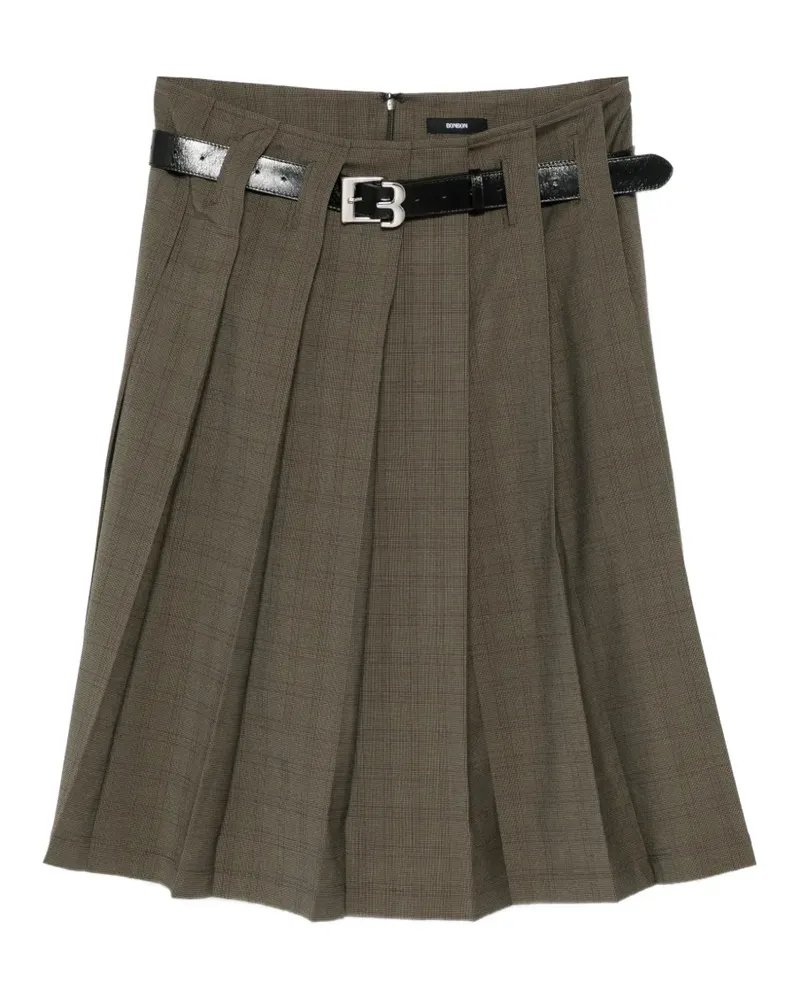 BONBOM Karierter Midirock - Braun Braun