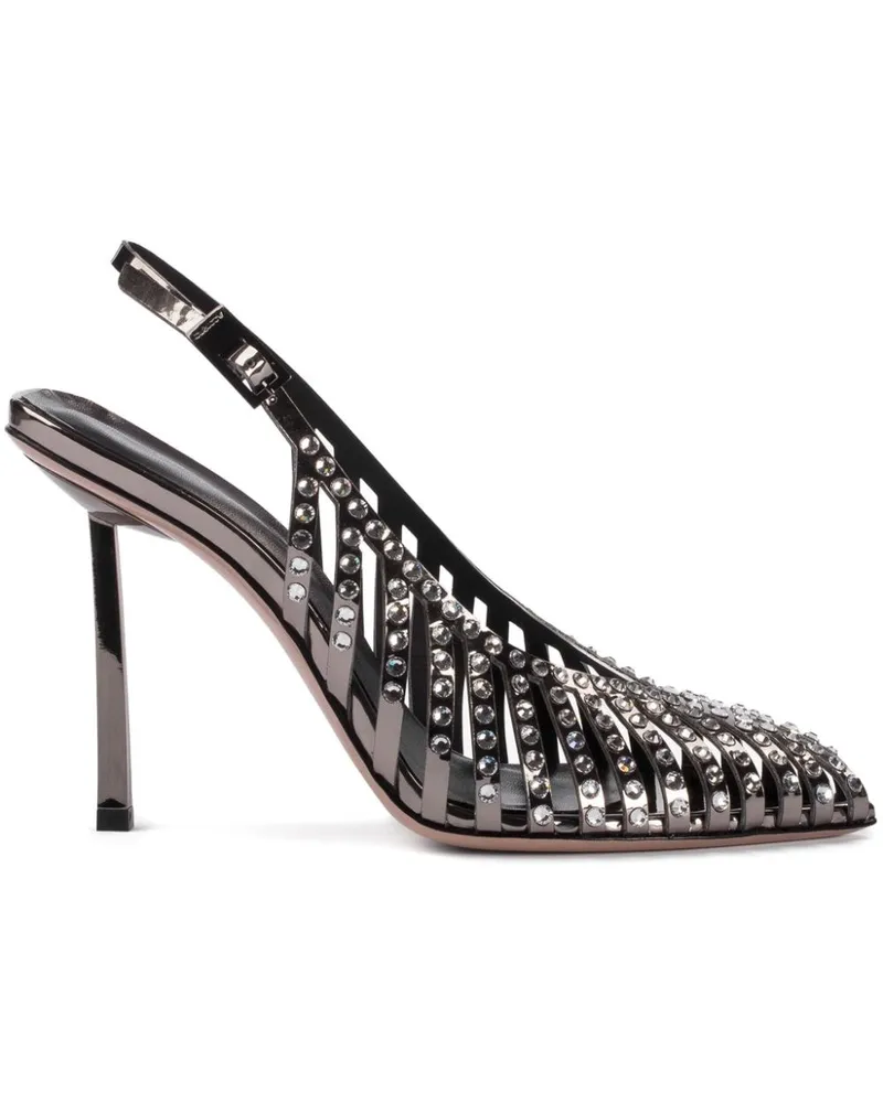 Le Silla Cage Pumps mit Kristallen - Silber Silber