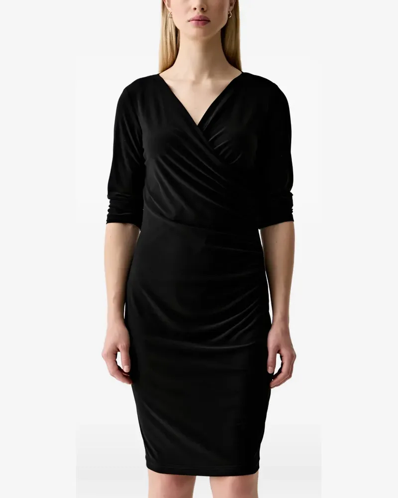 Joseph Ribkoff Gerafftes Minikleid im Wickelstil - Schwarz Schwarz