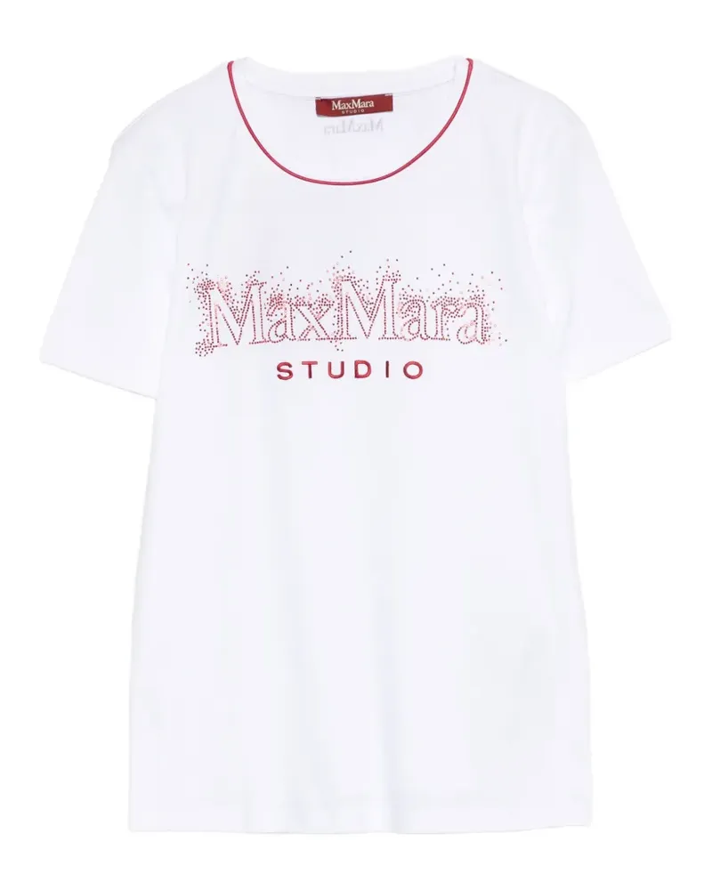 Max Mara T-Shirt mit Logo - Weiß Weiß