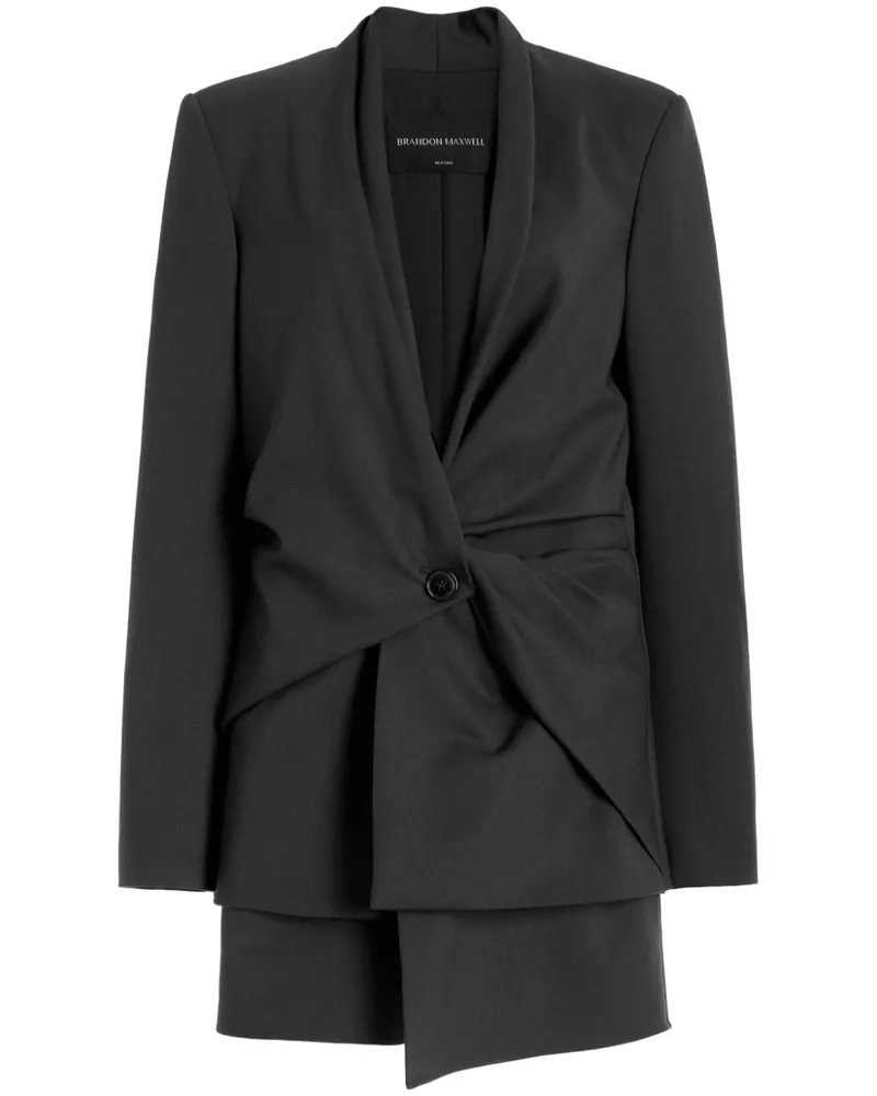 Brandon Maxwell Geraffter Blazer - Schwarz Schwarz