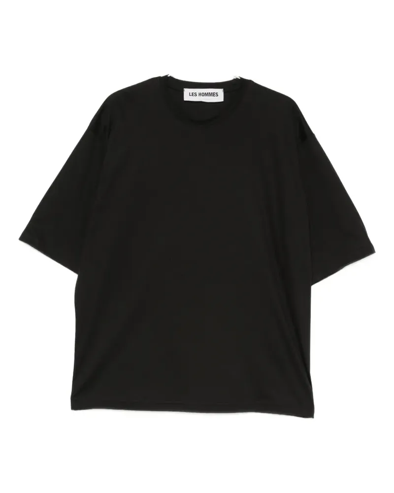Les Hommes logo-print T-shirt - Schwarz Schwarz