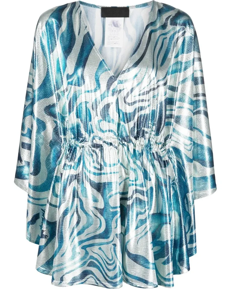 Alberta Ferretti Oberteil mit Print - Blau Blau