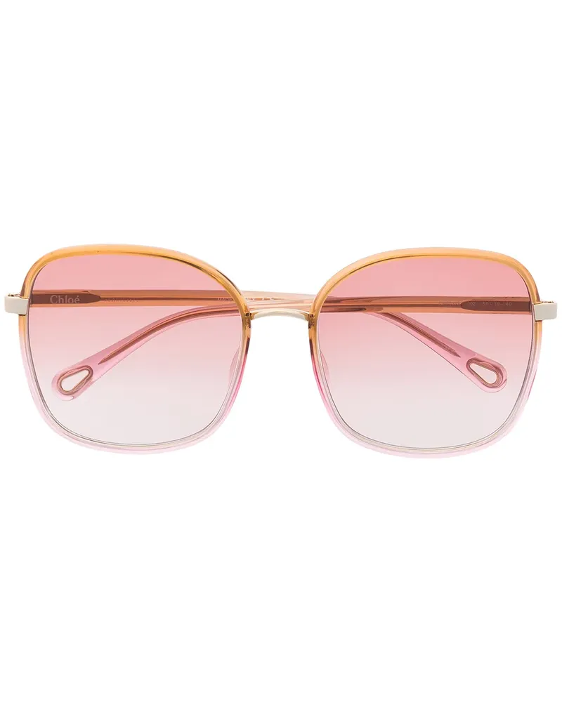Chloé Eckige Oversized-Sonnenbrille - Gelb Gelb