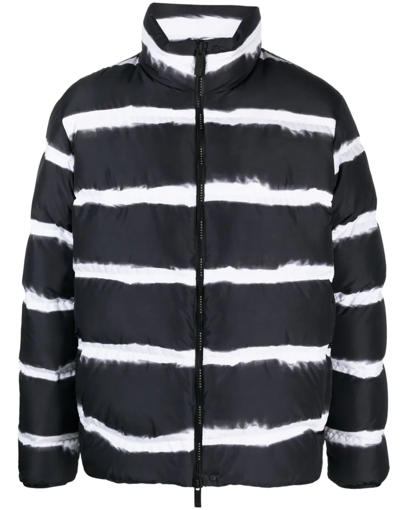 Moncler Gefütterte Sil Jacke mit Streifen - Schwarz Schwarz