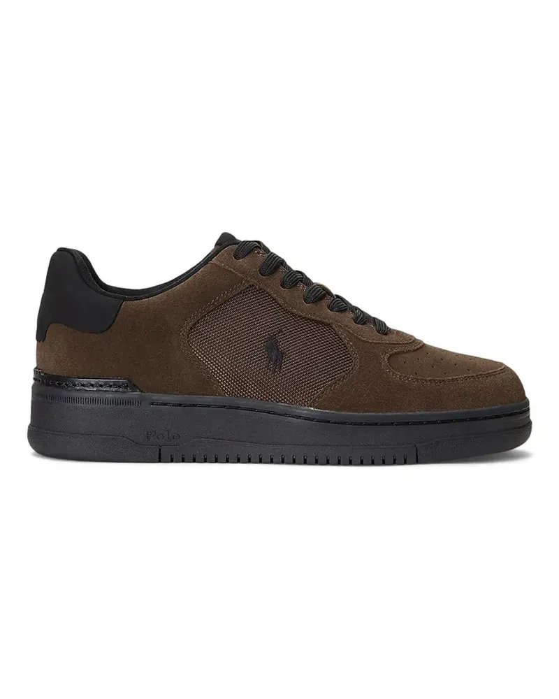 Ralph Lauren Masters Crt perforated panelled sneakers - Braun Braun