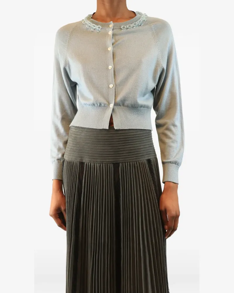 Simone Rocha embellished-collar cardigan - Blau Blau