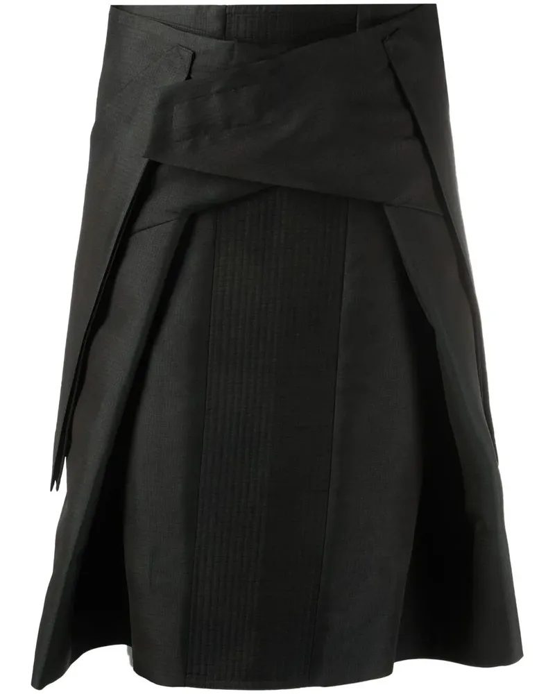 Rick Owens Kurzer A-Linienrock mit Einsätzen - Schwarz Schwarz