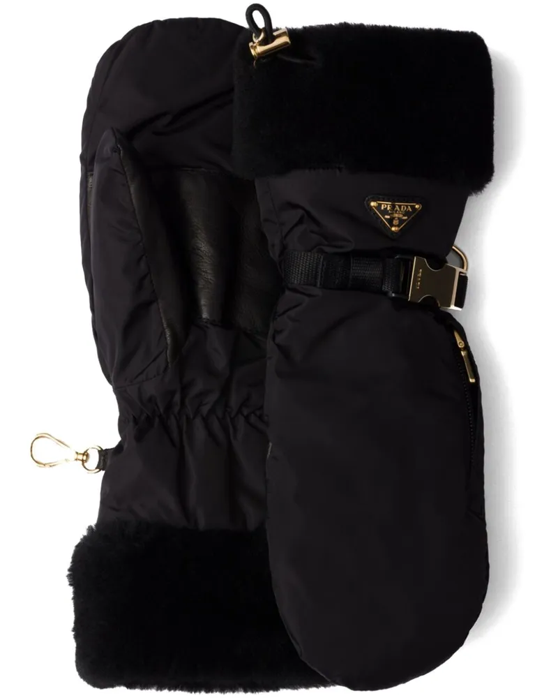 Prada Fäustlinge aus Shearling - Schwarz Schwarz